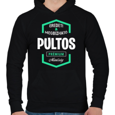 PRINTFASHION Pultos prémium minőség - Férfi kapucnis pulóver - Fekete