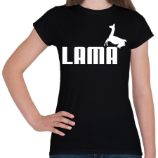 PRINTFASHION Puma Láma paródia - Női póló - Fekete női póló