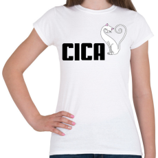 PRINTFASHION Pumacica - Női póló - Fehér