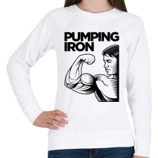 PRINTFASHION Pumping Iron - Női pulóver - Fehér női pulóver, kardigán