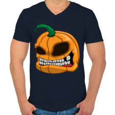 PRINTFASHION Pumpkin - Férfi V-nyakú póló - Sötétkék férfi póló