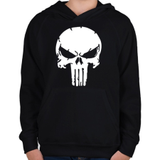 PRINTFASHION Punisher - Gyerek kapucnis pulóver - Fekete gyerek pulóver, kardigán
