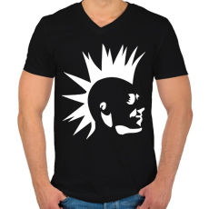 PRINTFASHION Punk 2 - Férfi V-nyakú póló - Fekete