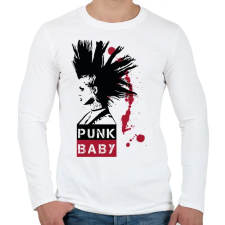 PRINTFASHION Punk Baby - Férfi hosszú ujjú póló - Fehér férfi póló