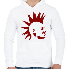 PRINTFASHION Punk - Férfi kapucnis pulóver - Fehér férfi pulóver, kardigán