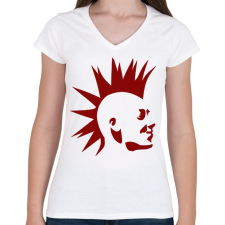 PRINTFASHION Punk - Női V-nyakú póló - Fehér női póló