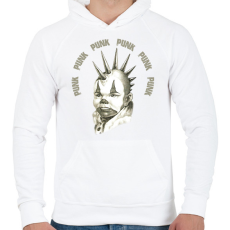 PRINTFASHION Punk punk punk - Férfi kapucnis pulóver - Fehér
