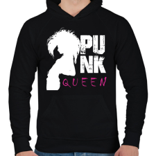 PRINTFASHION Punk queen - Férfi kapucnis pulóver - Fekete férfi pulóver, kardigán