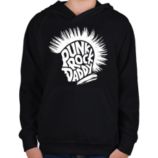 PRINTFASHION Punk Rock Apa - Gyerek kapucnis pulóver - Fekete
