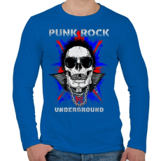 PRINTFASHION Punk rock - Férfi hosszú ujjú póló - Királykék