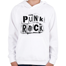 PRINTFASHION Punk Rock - Gyerek kapucnis pulóver - Fehér