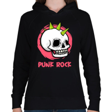 PRINTFASHION PUNK ROCK - Női kapucnis pulóver - Fekete női pulóver, kardigán