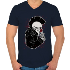 PRINTFASHION Punk szerelem - Férfi V-nyakú póló - Sötétkék