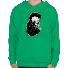 PRINTFASHION Punk szerelem - Gyerek kapucnis pulóver - Zöld