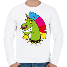 PRINTFASHION punk unicorn - Férfi pulóver - Fehér