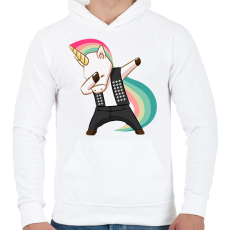 PRINTFASHION Punk unikornis - Férfi kapucnis pulóver - Fehér