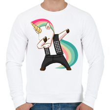 PRINTFASHION Punk unikornis - Férfi pulóver - Fehér férfi pulóver, kardigán