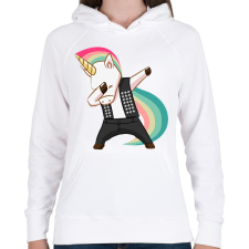 PRINTFASHION Punk unikornis - Női kapucnis pulóver - Fehér női pulóver, kardigán