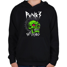 PRINTFASHION Punks not dead - Gyerek kapucnis pulóver - Fekete