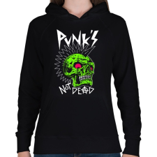 PRINTFASHION Punks not dead - Női kapucnis pulóver - Fekete női pulóver, kardigán