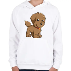PRINTFASHION Puppy - Gyerek kapucnis pulóver - Fehér