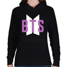 PRINTFASHION Purple BTS - Női kapucnis pulóver - Fekete