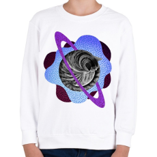 PRINTFASHION Purple cat planet - Gyerek pulóver - Fehér
