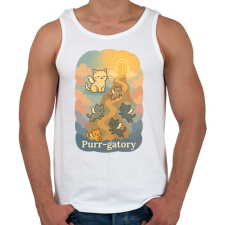 PRINTFASHION Purr-gatory - Férfi atléta - Fehér atléta, trikó