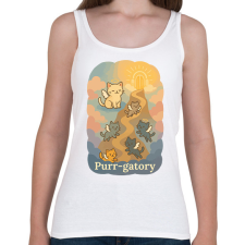 PRINTFASHION Purr-gatory - Női atléta - Fehér női trikó