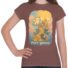 PRINTFASHION Purr-gatory - Női póló - Mogyoróbarna