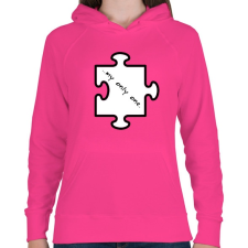 PRINTFASHION puzzle(nő) - Női kapucnis pulóver - Fukszia női pulóver, kardigán