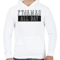 PRINTFASHION Pyjamas all day - Férfi kapucnis pulóver - Fehér