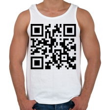 PRINTFASHION QR-kód - Férfi atléta - Fehér atléta, trikó