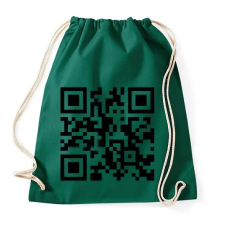 PRINTFASHION QR-kód - Sportzsák, Tornazsák - Sötétzöld tornazsák