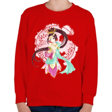 PRINTFASHION quan yin manga - Gyerek pulóver - Piros gyerek pulóver, kardigán