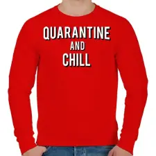 PRINTFASHION Quarantine and Chill - Férfi pulóver - Piros férfi pulóver, kardigán