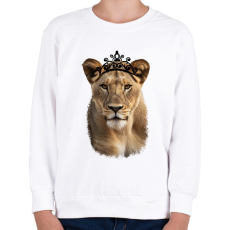 PRINTFASHION Queen fekete - Gyerek pulóver - Fehér