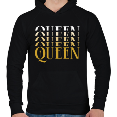 PRINTFASHION Queen golden - Férfi kapucnis pulóver - Fekete