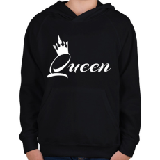 PRINTFASHION queen - Gyerek kapucnis pulóver - Fekete