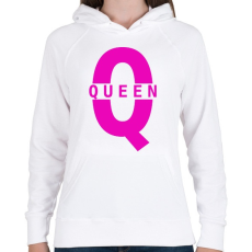 PRINTFASHION QUEEN - Női kapucnis pulóver - Fehér