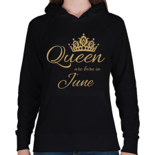 PRINTFASHION Queen - Női kapucnis pulóver - Fekete női pulóver, kardigán