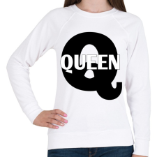 PRINTFASHION Queen  - Női pulóver - Fehér női pulóver, kardigán