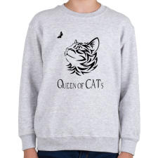 PRINTFASHION queen of cats - Gyerek pulóver - Sport szürke gyerek pulóver, kardigán