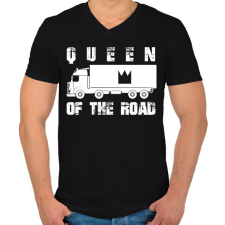 PRINTFASHION Queen of the road - Férfi V-nyakú póló - Fekete férfi póló