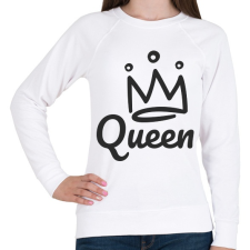 PRINTFASHION Queen - páros minta - Női pulóver - Fehér női pulóver, kardigán