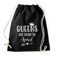 PRINTFASHION QUEENS are born in April - Sportzsák, Tornazsák - Fekete tornazsák