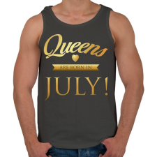 PRINTFASHION Queens are born in. - Férfi atléta - Sötétszürke atléta, trikó