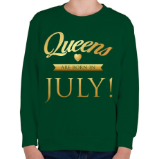 PRINTFASHION Queens are born in. - Gyerek pulóver - Sötétzöld