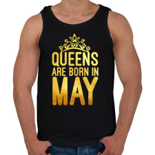 PRINTFASHION Queens are born in May - Férfi atléta - Fekete atléta, trikó