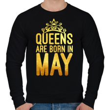 PRINTFASHION Queens are born in May - Férfi pulóver - Fekete férfi pulóver, kardigán